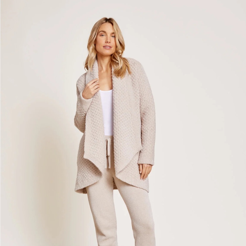 Barefoot Dreams CozyChic® Honeycomb Shawl Cardigan - Picture 3 of 11